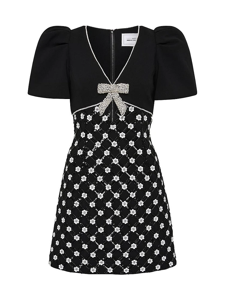 Nicky Hilton x Rebecca Vallance Alivia Sequin & Faux Pearl Minidress