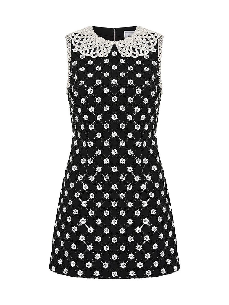 Nicky Hilton x Rebecca Vallance Alivia Sequin & Faux Pearl Minidress
