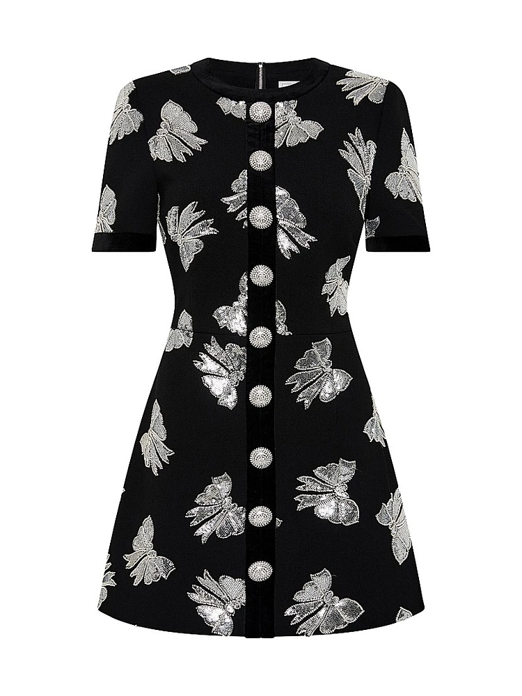 Nicky Hilton x Rebecca Vallance Valor Bow Appliqué Minidress