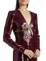 Zelda Sequined Bow Slip Gown
