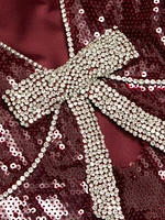 Zelda Sequined Bow Slip Gown