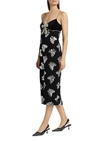 Valor Sequined Bow Midi-Dress