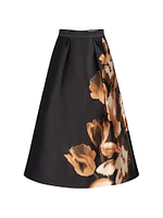 Kendall Tulip Print Midi-Skirt