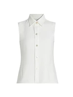 Sleeveless Button-Front Shirt