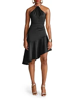 Beverly Satin Halterneck Minidress