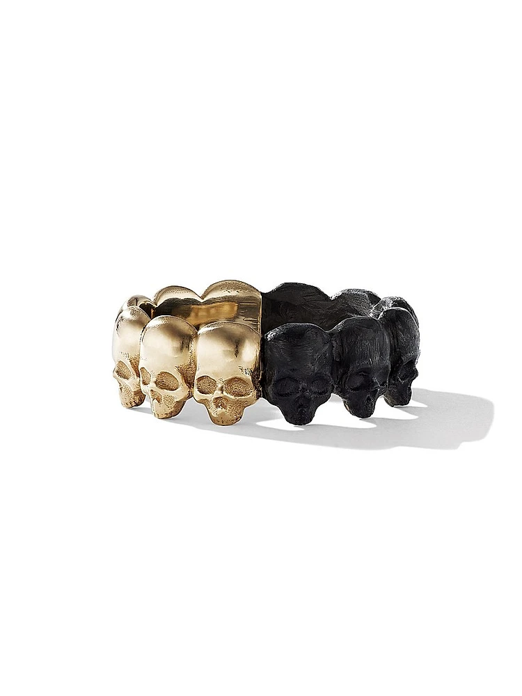 Memento Mori Skull Band Ring in 18K Yellow Gold