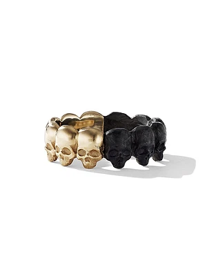 Memento Mori Skull Band Ring in 18K Yellow Gold