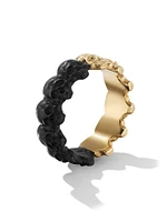 Memento Mori Skull Band Ring in 18K Yellow Gold