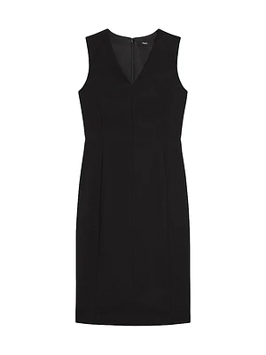 Slim V-Neck Midi-Dress
