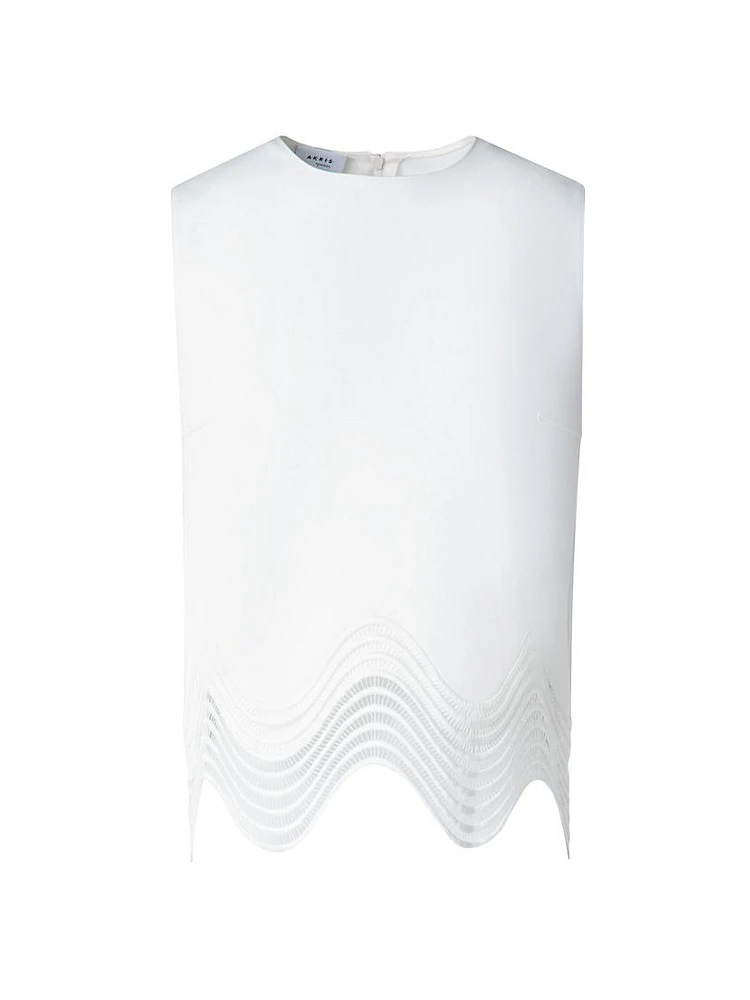 Jersey Scalloped Sleeveless Top