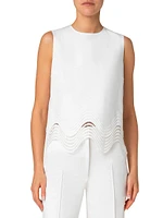 Jersey Scalloped Sleeveless Top