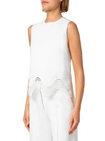 Jersey Scalloped Sleeveless Top