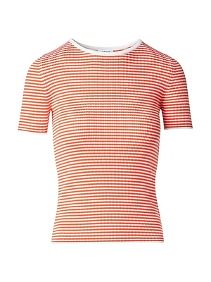 Striped Rib-Knit T-Shirt