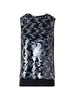 Dot Sequined Sleeveless Top
