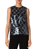 Dot Sequined Sleeveless Top