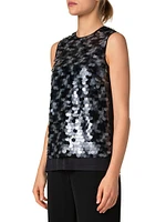 Dot Sequined Sleeveless Top