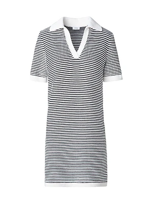 Striped Knit Cotton Minidress