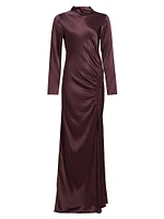 Doubleface Ruched Satin Gown
