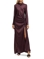 Doubleface Ruched Satin Gown