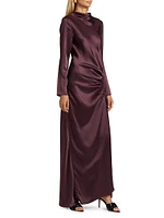 Doubleface Ruched Satin Gown