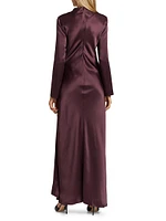 Doubleface Ruched Satin Gown