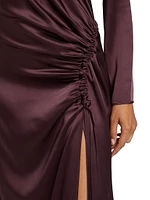 Doubleface Ruched Satin Gown