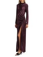 Doubleface Ruched Satin Gown