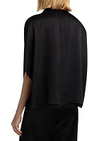 Satin Cape-Sleeve T-Shirt