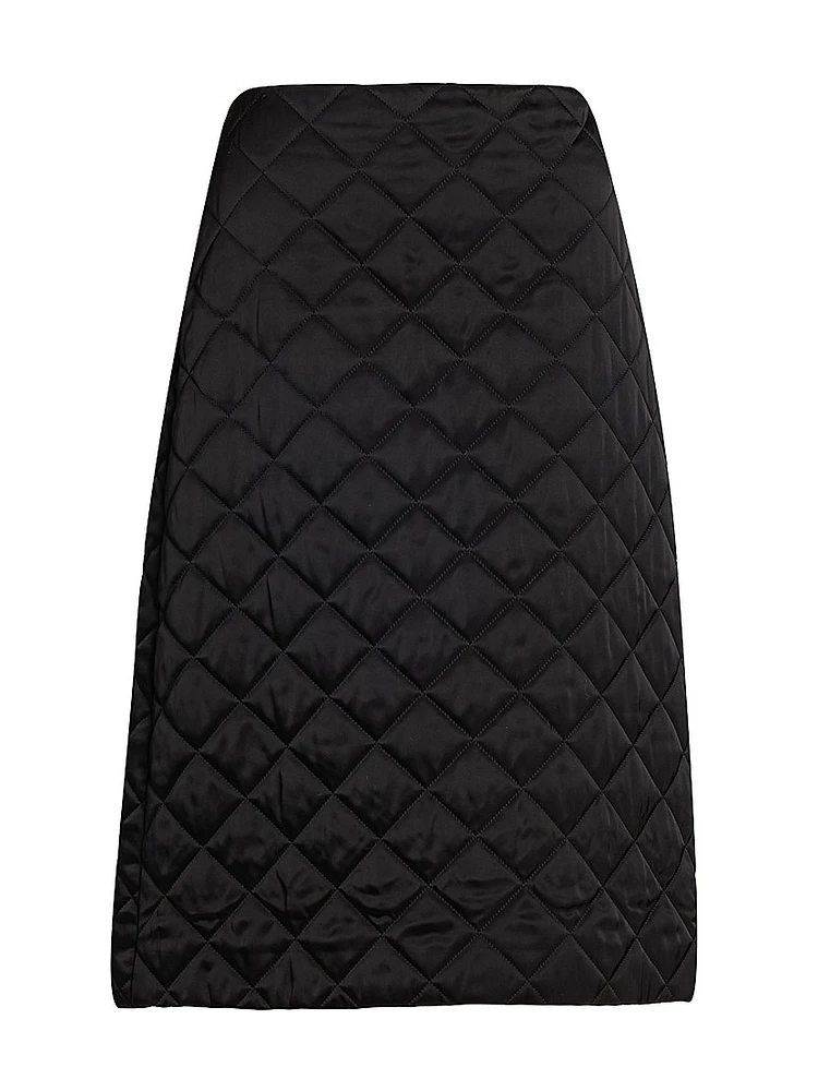 Quilted A-Line Midi-Skirt