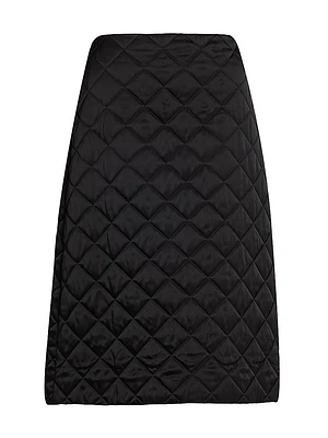 Quilted A-Line Midi-Skirt