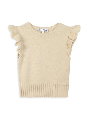 Little Girl's Wool-Blend Ruffle-Trim Sweater Vest