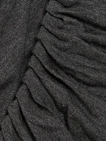 Draped Turtleneck Midi-Dress