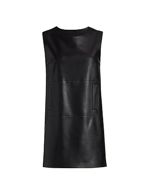 Faux Leather Sleeveless Minidress