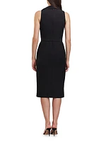 Annika Crepe Belted Sleeveless Midi-Dress