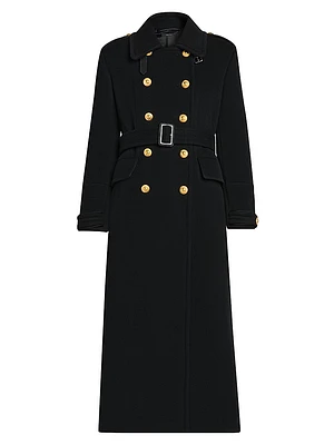 Wool Double-Breasted Belted Coat