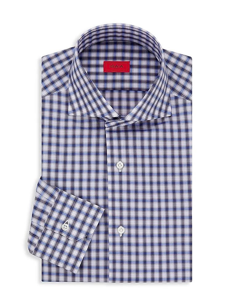Grid Check Cotton Dress Shirt