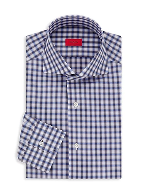Grid Check Cotton Dress Shirt