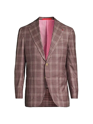 Check Wool Two-Button Blazer