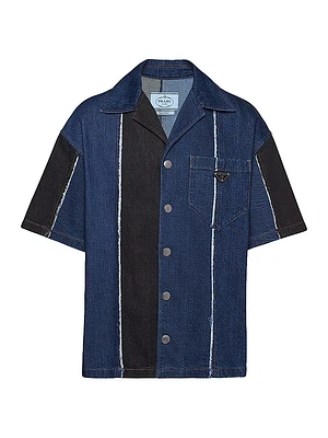 Double Match Striped Denim Shirt