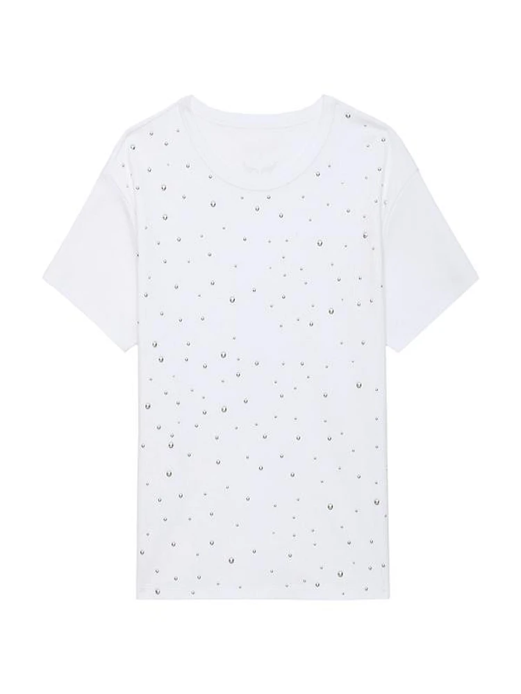 Marta Studded Cotton T-Shirt