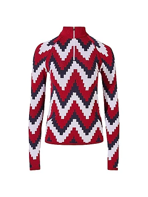 Perfect Zigzag Fleece Quarter-Zip Top