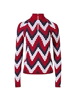 Perfect Zigzag Fleece Quarter-Zip Top