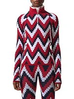 Perfect Zigzag Fleece Quarter-Zip Top