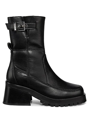 Feminine Buckle Platform Boots