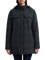 Blackwatch Plaid Packable Hooded Jacket