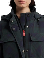 Blackwatch Plaid Packable Hooded Jacket