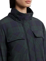 Blackwatch Plaid Packable Hooded Jacket