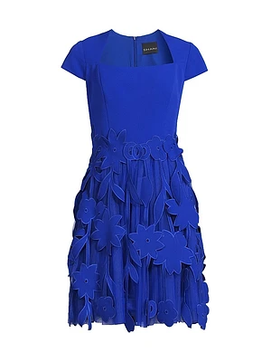 Crepe Fit & Flare Dress