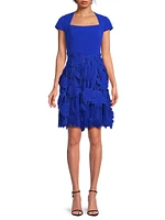 Crepe Fit & Flare Dress
