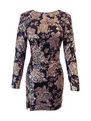 Nathalia Floral Sequin Minidress